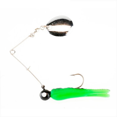 Johnson Beetle Spin , 1/32 Oz, White Red Dot