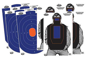 Birchwood Casey 35735 Dirty Bird 12" x 18" Blue/Orange Silhouette & Bad Guy Targets – 8 Pack