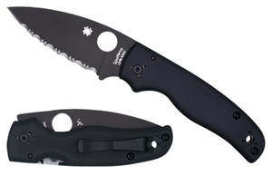 Spyderco C229GPBK Shaman Folding Knife – 3.58" Black CPM S30V Blade, Black G-10 Handle