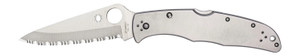 Spyderco C10S Endura 4 Folding Knife – 3.85" Part Serrated VG-10 Blade, Stainless Steel Handle