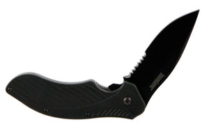 Kershaw 1605CKTST Clash 3.10" Folding Drop Point Part Serrated Black Oxide 8Cr13MoV SS Blade Black Glass-Filled Nylon Handle