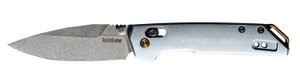 Kershaw 2051 Iridium EDC Mini 3" Folding Spear Point Plain Stonewashed D2 Steel Blade, Ice Blue Aluminum Handle