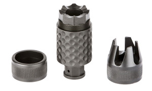 Spikes Tactical SAKB0200 Barking Spider2 Muzzle Brake Black Nitride 4140 Chromoly Steel with 5/8"-24 tpi Threads, 3.75" OAL & 1.40" Diameter for 30 Cal