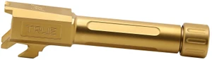True Precision Inc TPSHCBXTG Springfield 9mm Luger 3.10" Threaded Gold TiN Stainless Steel, Fits Springfield Hellcat