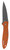 Kershaw 1660OR Leek 3" Folding Drop Point Plain Bead Blasted 14C28N Steel Blade Orange Anodized Aluminum Handle