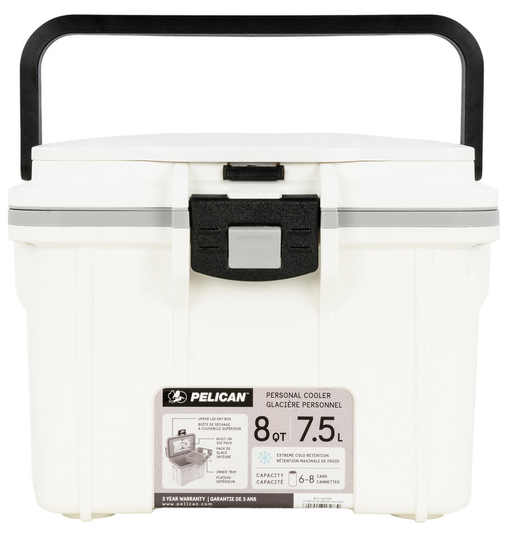 PELICAN 8Q-1-WHTGRY      8QT ELITE COOLER  WHT/GRY