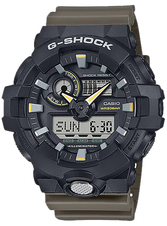 GSHOCK GA710TU1A3CR  ANLG-DIGTL CNTR BUT LGHT  GRN