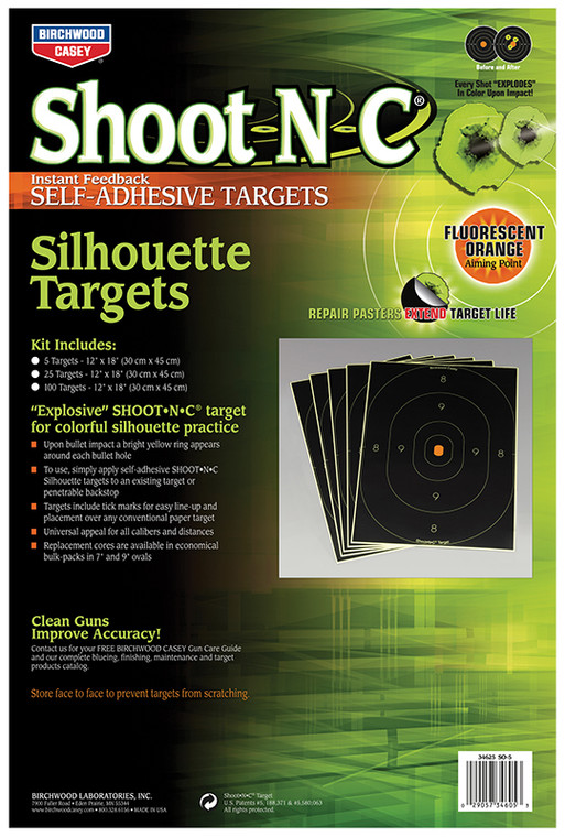 BIR 34605          SHOOT-N-C 12X18 SILHOUETE   5PK