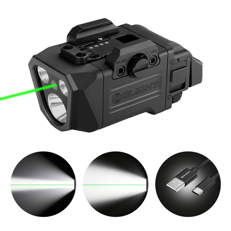 Olight PL X GL 3-in-1 Rail-Mounted Light - Floodlight, Spotlight & Green Beam