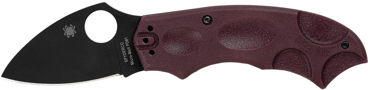 Spyderco C64BGBKP Meerkat Lightweight Folding Knife – Burgundy Handle