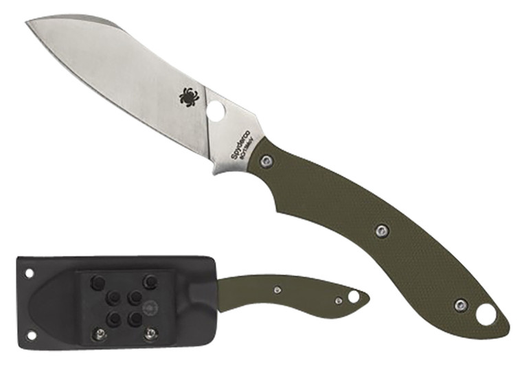 Spyderco FB50GPOD Stok Drop Point Fixed Blade Knife – 2.95" 8Cr13MoV Blade, OD Green G-10 Handle