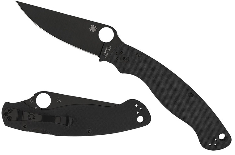 Spyderco C36GPBK2 Military 2 Folding Knife – 4" Black CPM S30V Blade, Black G-10 Handle