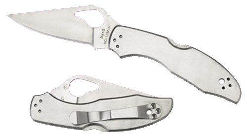 Spyderco BY04P2 Byrd Meadowlark 2 Folding Knife – 2.93" 8Cr13MoV Blade, Stainless Steel Handle