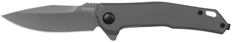Kershaw 5570 Helitack 3.26" Flipper Drop Point Plain Gray PVD Coated 8Cr13MoV SS Blade, Gray PVD Stainless Steel Handle