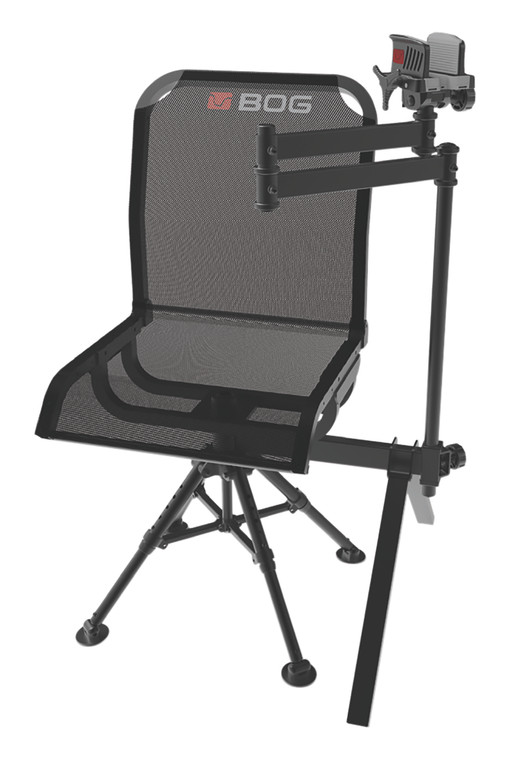 Bog-Pod 1134447 DeathGrip 360 Shooting Rest Chair, Black Aluminum, Extendable Leg Height, 400lbs. Weight Capacity