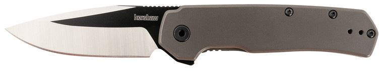 Kershaw 1411 Thermal EDC 2.95" Folding Drop Point Plain Black Oxide w/Satin Grinds 8Cr13MoV SS Blade, Gray PVD Stainless Steel Handle