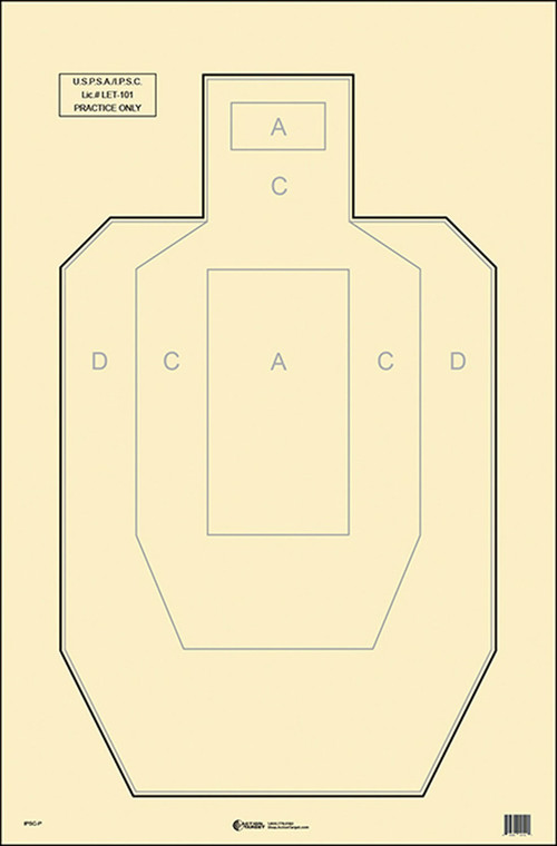 Action Target IPSCP100 Military IPSC/USPSA IPSC Paper Hanging 23" x 35" Black/White 100 Per Box