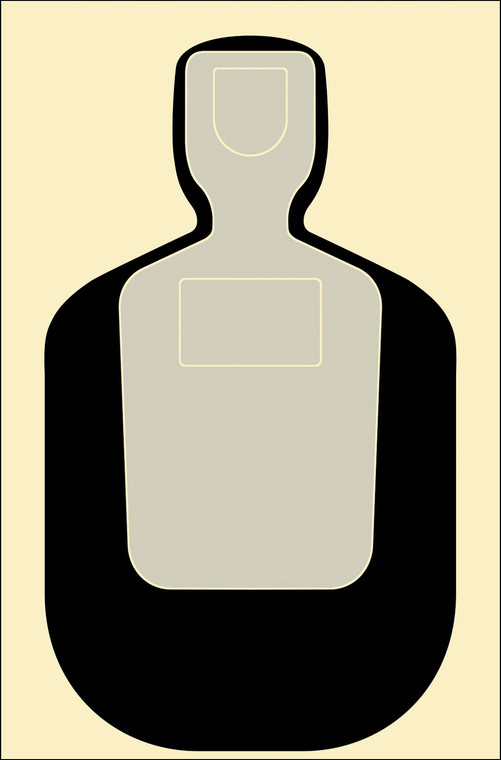 Action Target TQ19100 Qualification Standard Silhouette Paper Hanging 24" x 45" Black/Gray/White 100 Per Box