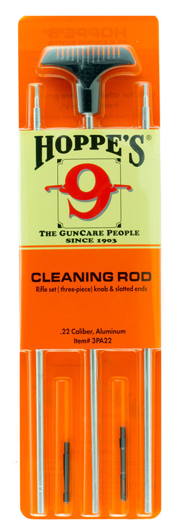 Hoppe's 3PA22 Rifle Cleaning Rod 22 Cal 34.50" w/ Swivel Handle