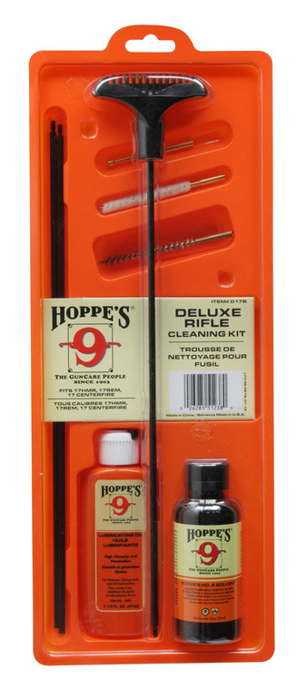 Hoppe's D17B Rifle Cleaning Kit 4mm/17 Cal Rifle Cotton Bristles