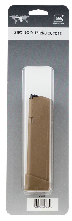 GLOCK 47488 G17( ) ( 9mm Magazine for 19X) PKG, 19-Round, Coyote