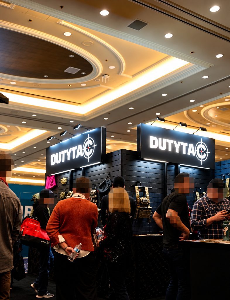 DUTYTAC booth at a firearms industry show