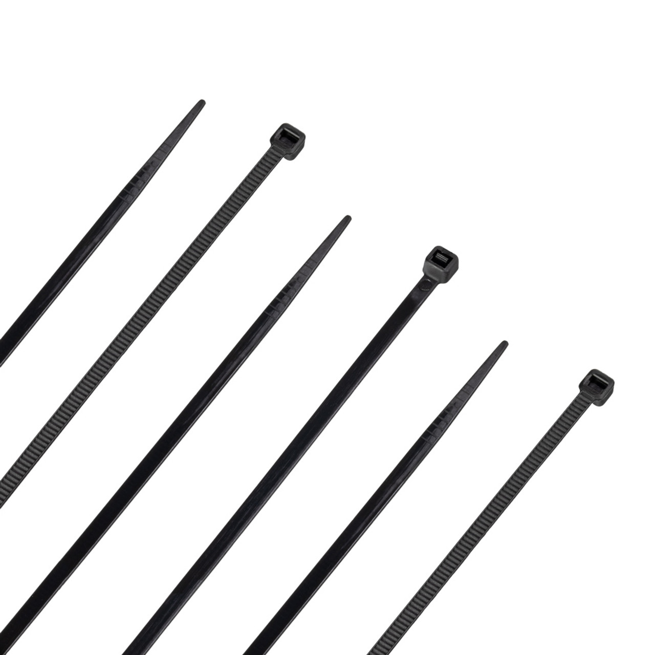 NavePoint 6 Inch Nylon Black Cable Ties 40 Lbs - 100 Pack