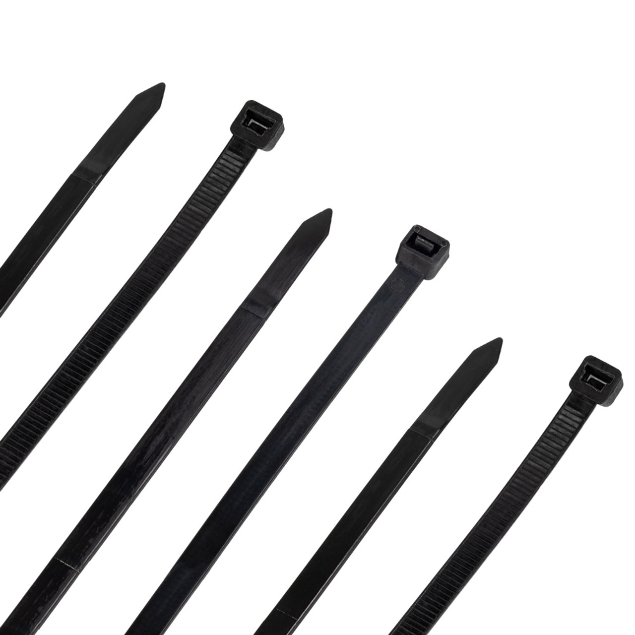 NavePoint 6 Inch Nylon Black Cable Ties 120 Lbs - 100 Pack