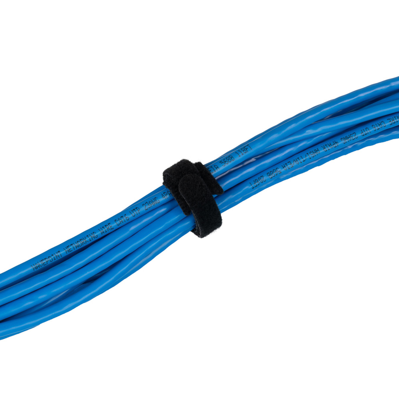 NavePoint 10 Inch Hook and Loop Cable Ties Black - 25 Pack