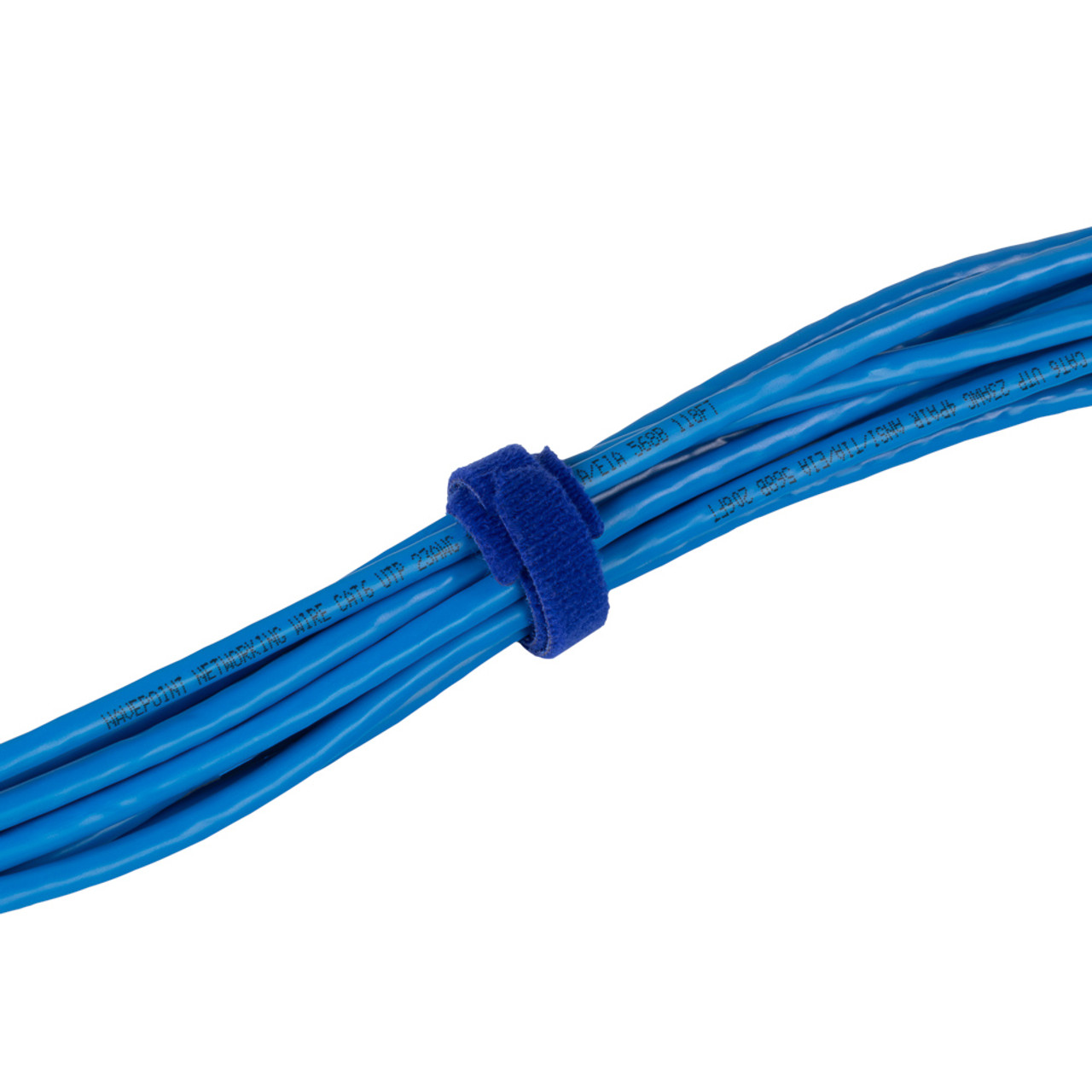 NavePoint 8 Inch Hook and Loop Cable Ties Blue - 25 Pack