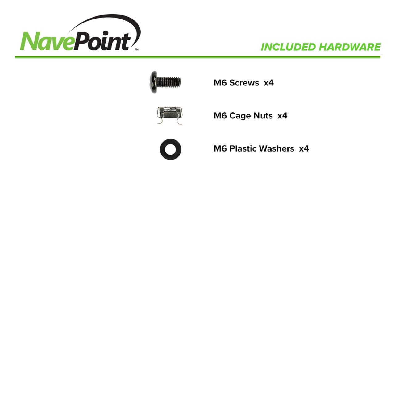 NavePoint 1U Server Rack Rail Depth Adapter Kit 4 inch (10 cm)