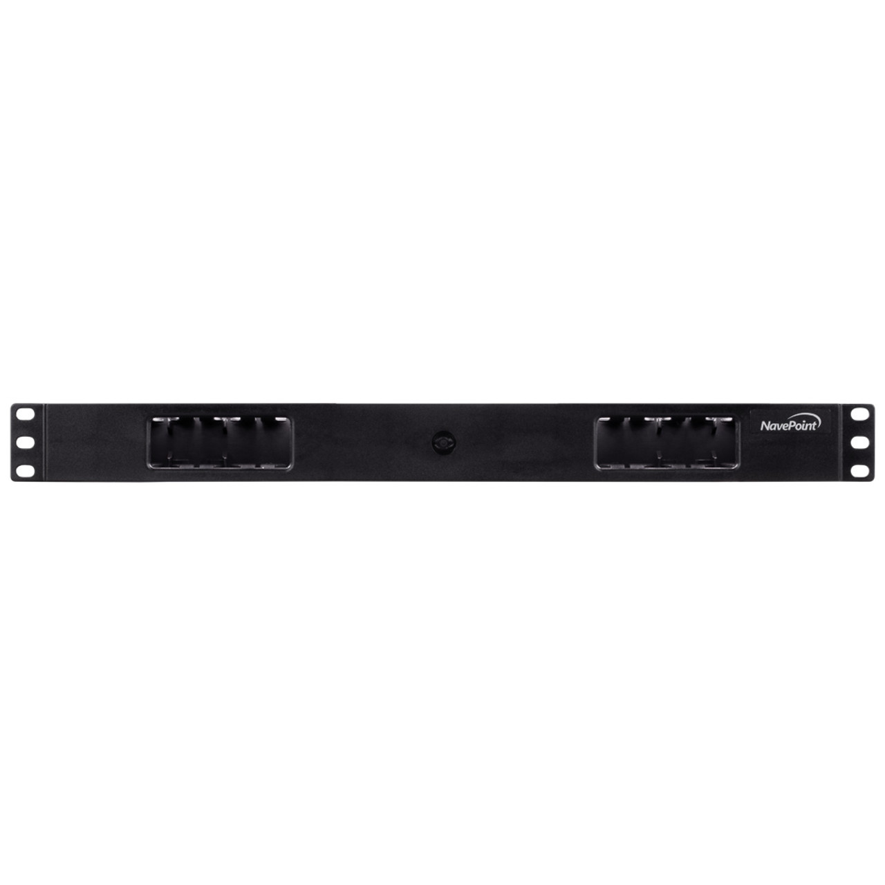 NavePoint 1U Horizontal Plastic Hinged Cable Management Raceway 2 inches deep, Black