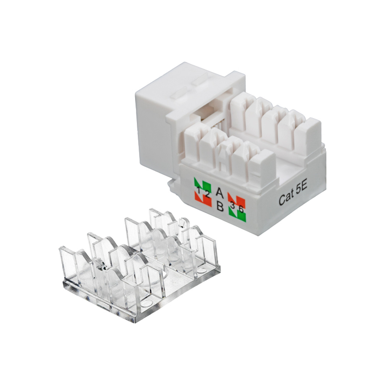 NavePoint CAT5e Ethernet Keystone Adapter Right Angle White 10-pack