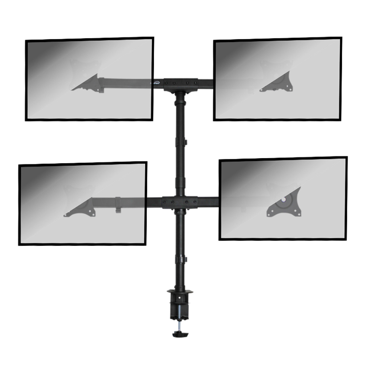 NavePoint Quad LCD Monitor Mount Holds 4 Screens to 27-Inches Black