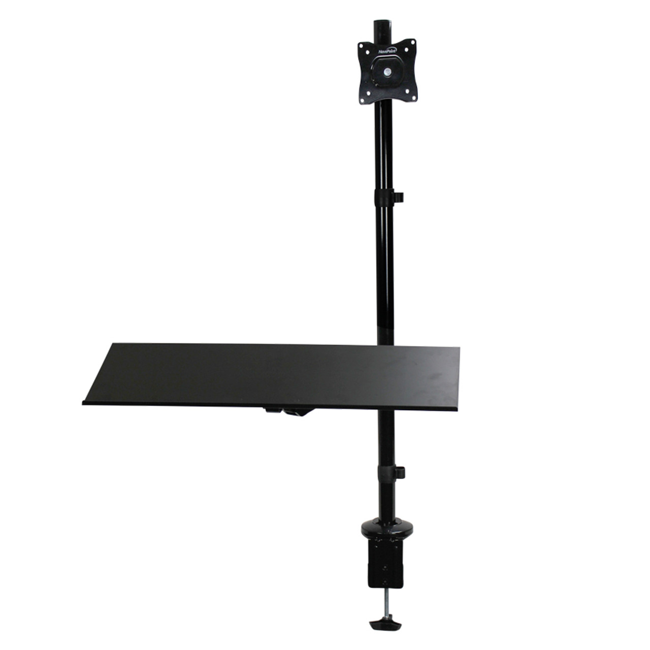 NavePoint Sit Stand Single Monitor Mount Gas Spring Keyboard Tray Workstation