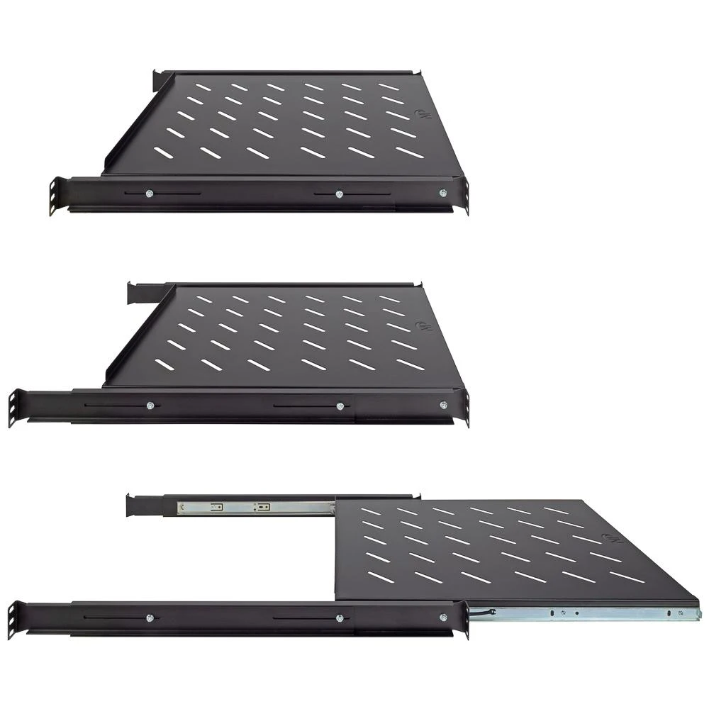 NavePoint 1U Vented Sliding 4-Post Adjustable 22" - 24" (550mm) Deep