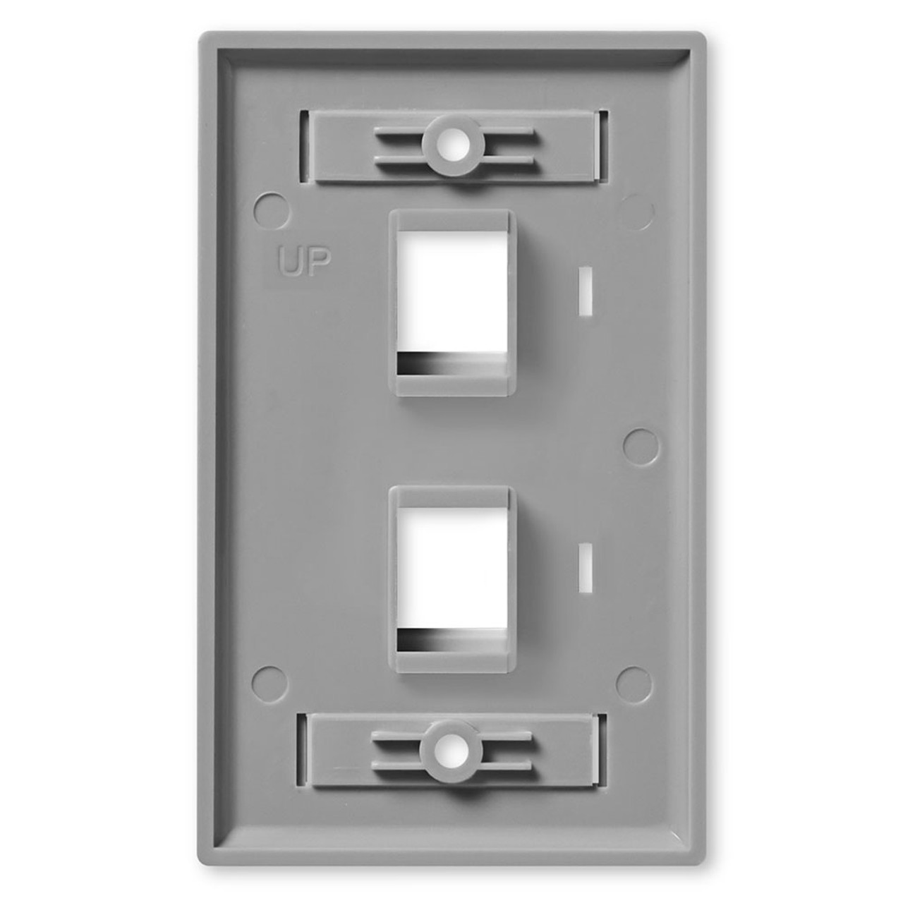 NavePoint Keystone Jack Wall Plate 2-Port Gray 10-Pack