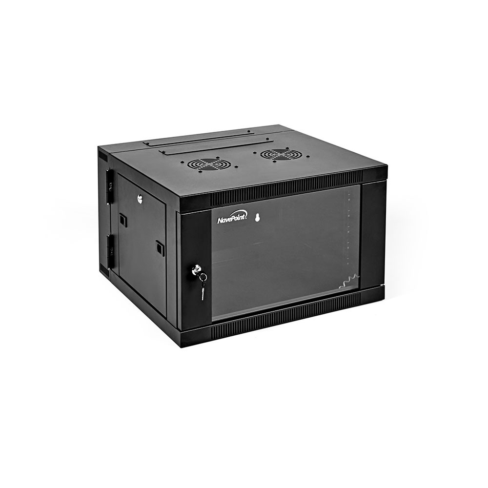 NavePoint 6U Wall-Mount Network Cabinet, 450mm Depth, Hinged Back