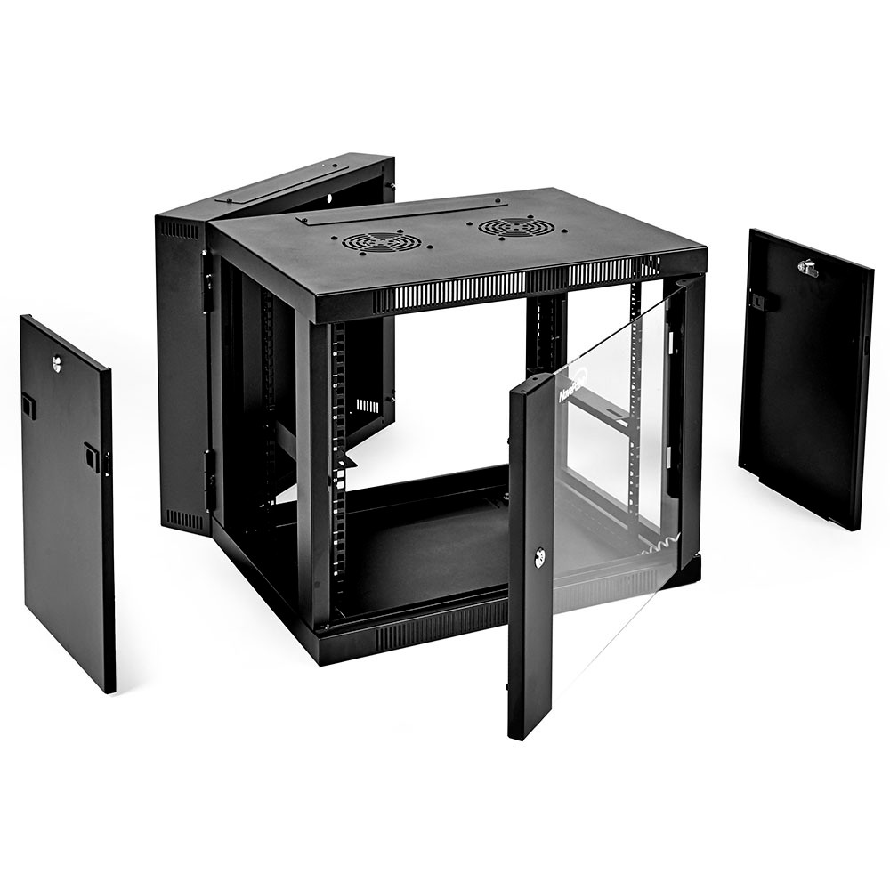 NavePoint 9U Wall-Mount Network Cabinet, 450mm Depth, Hinged Back