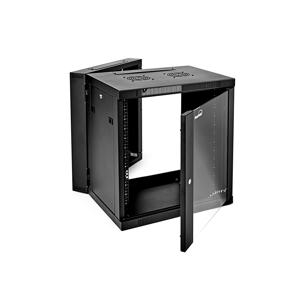 NavePoint 12U Wall-Mount Network Cabinet, 450mm Depth, Hinged Back