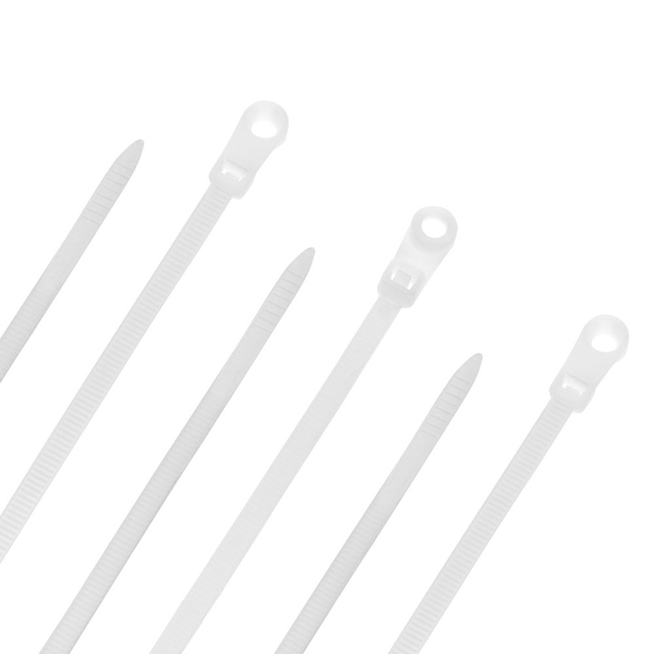 NavePoint 8 Inch Nylon White Cable Ties 50 Lbs  100 Pack