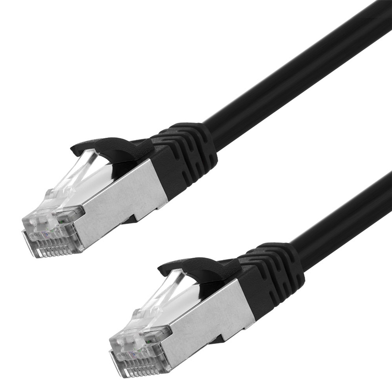 Ethernet Patch Cable CAT6A, S/FTP, 26AWG, 7 Ft,  5 pack, Black