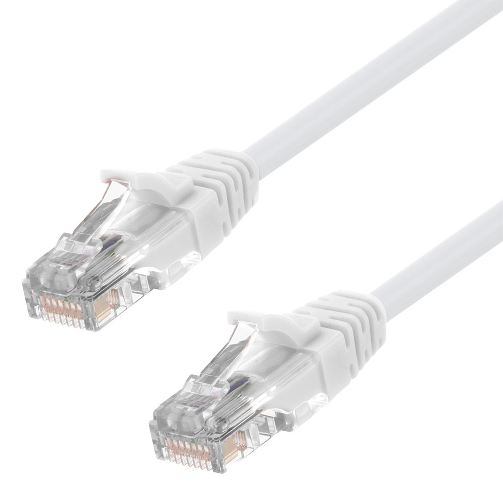 Ethernet Patch Cable CAT5E, UTP, 24AWG, 2 Ft, 10 pack, White: CAT5E
