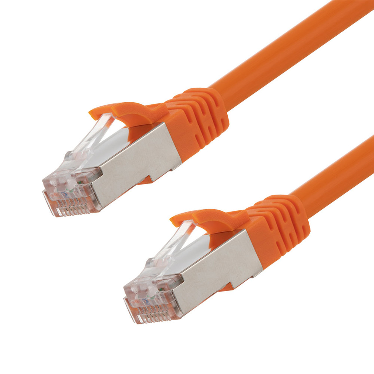 Ethernet Patch Cable CAT6A, S/FTP, 26AWG, 1 Ft,  5 pack, Orange