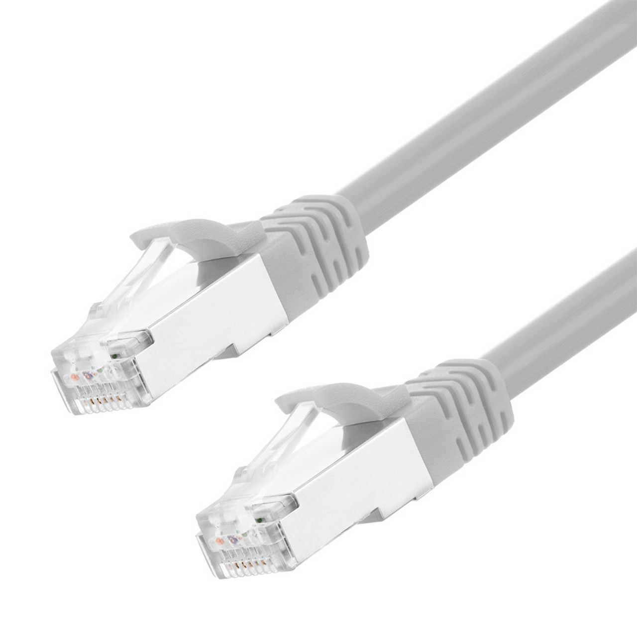 Ethernet Patch Cable CAT6A, S/FTP, 26AWG,  2 Ft,  5 pack, Gray