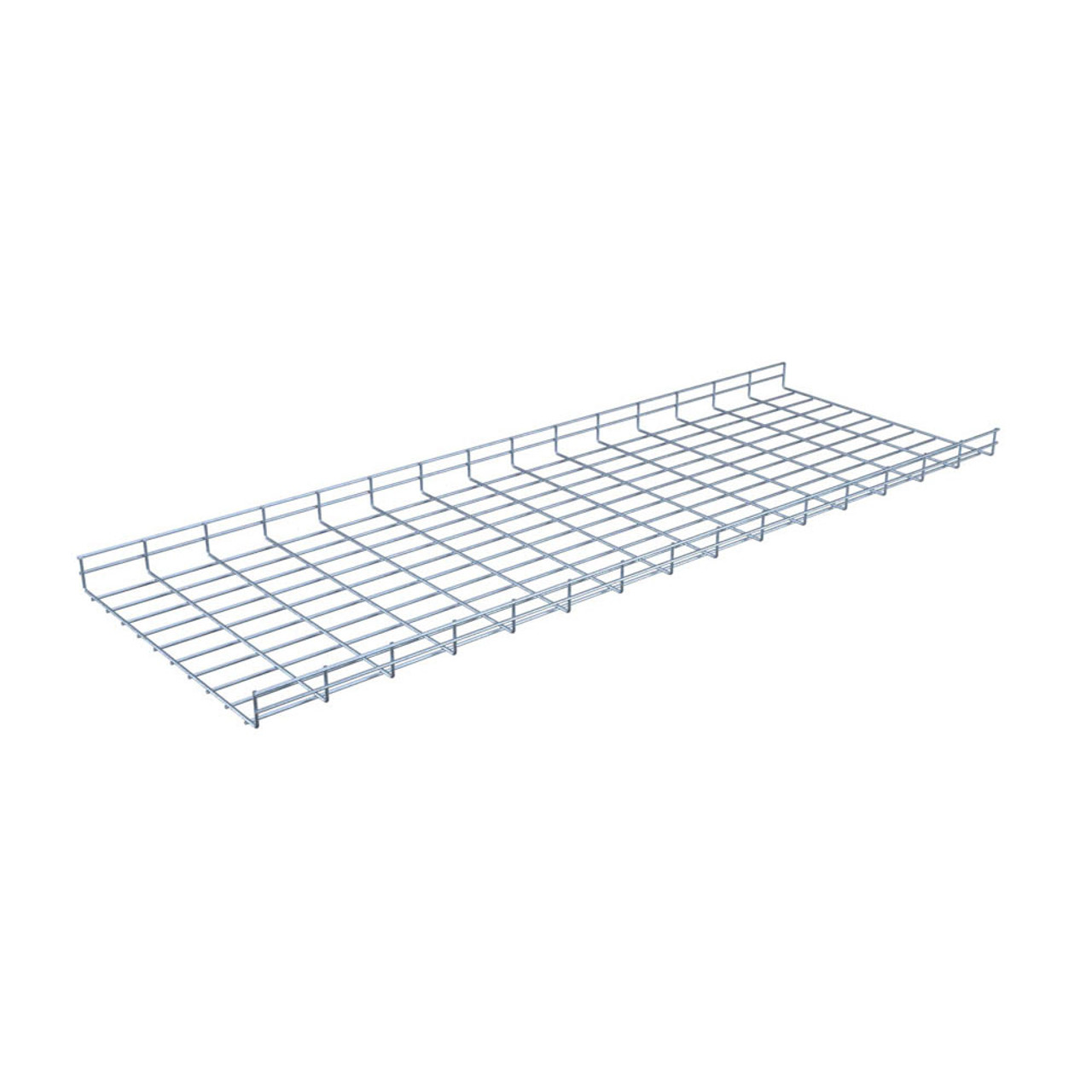 NavePoint Electro Zinc Plated Wire Mesh Cable Tray, 19.69"W x 1.97"D x 59.06"L , 2 Pack