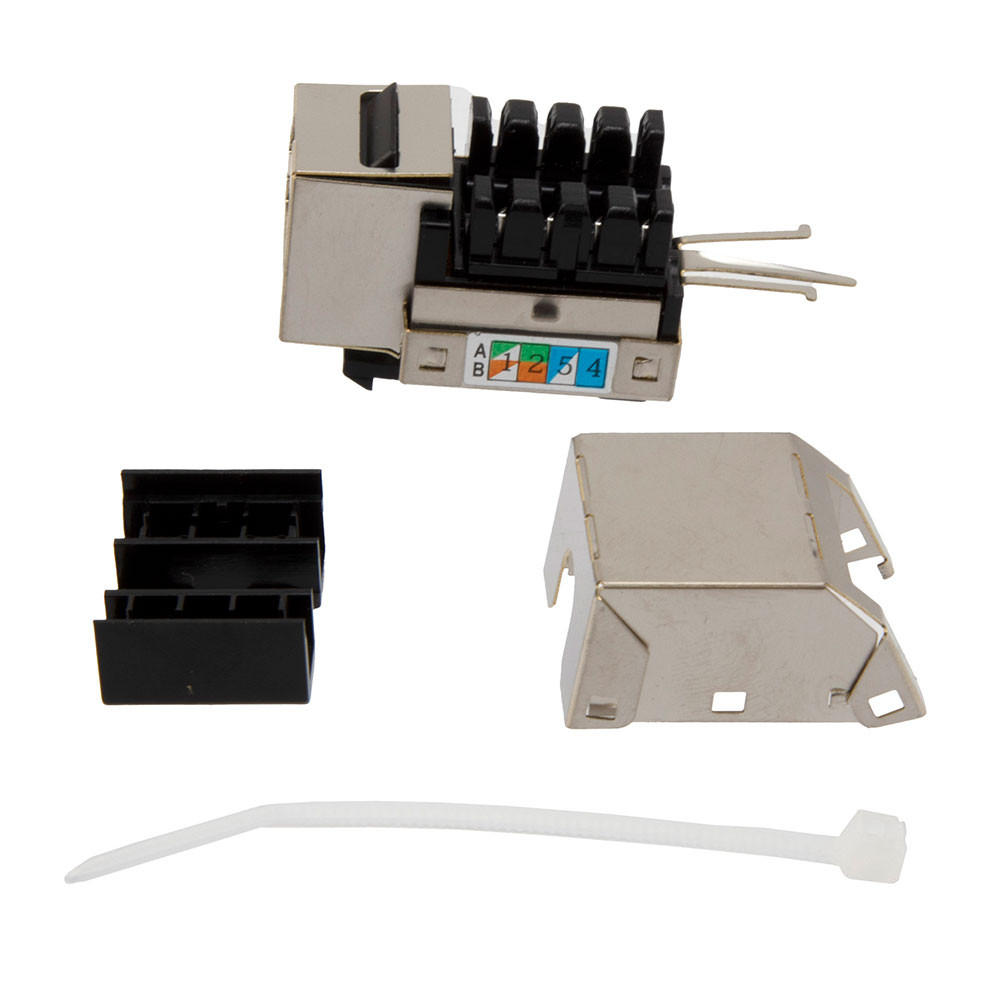 SHE6点 90 Degree CAT6 Keystone Jack, RJ45 female, 15 pack, FTP