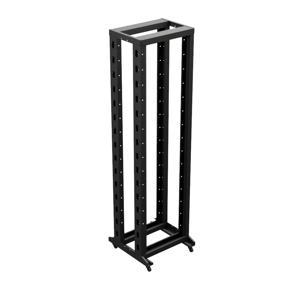 NavePoint 4-Post Adjustable Rack, 45U, 12-24 Threaded, Includes