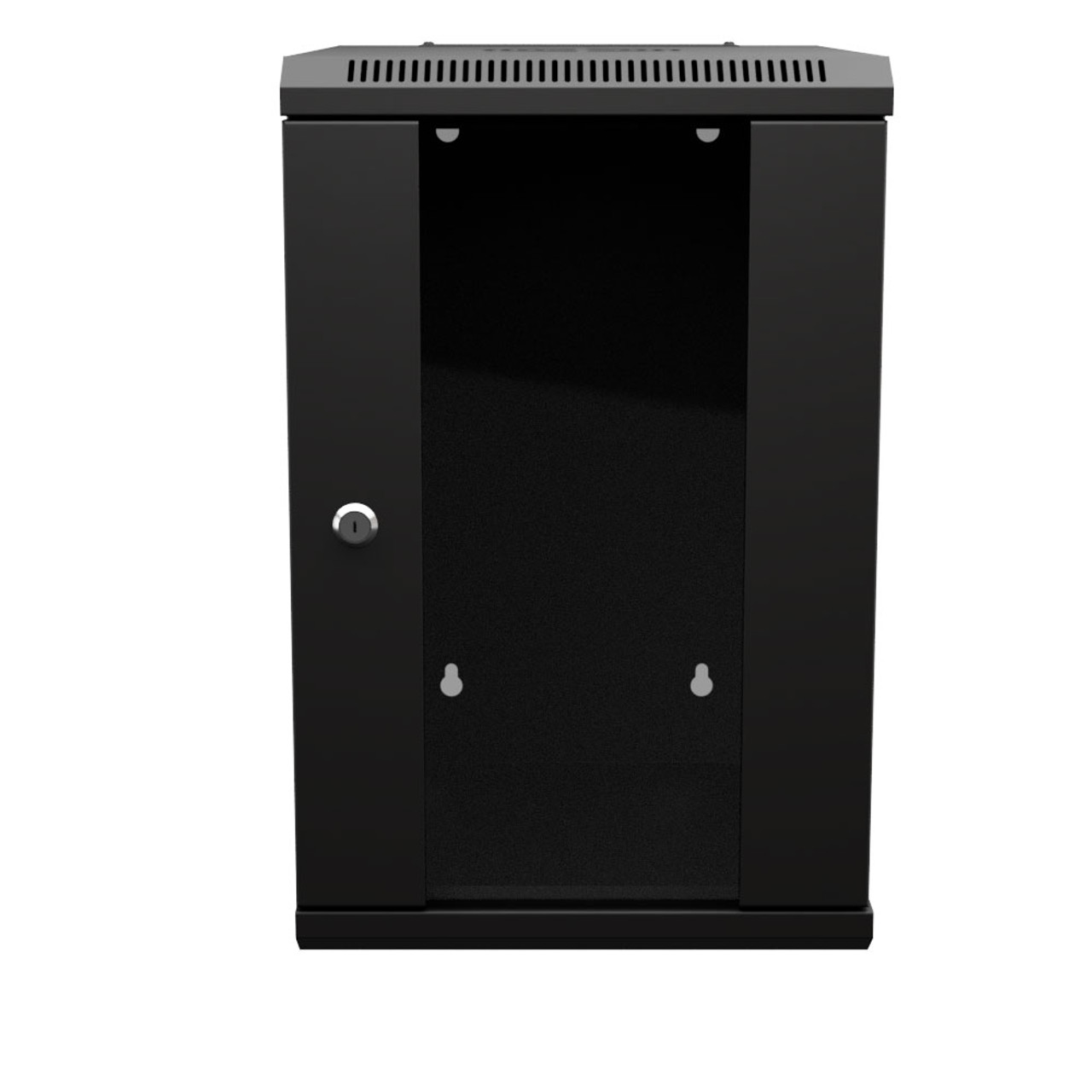 15.75 in Wall Mount Network Cabinet, 9U, Tempered Glass, Reversible, Black