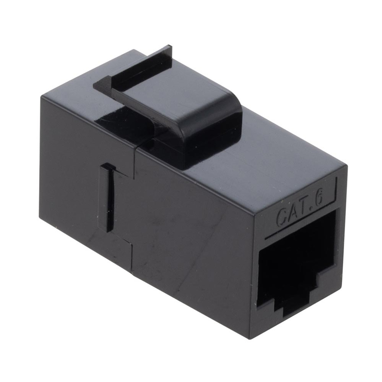 CAT6 UTP Inline Keystone InlCoupler, RJ45 Female to RJ45 Female, Snap-In, 10 pack, Black